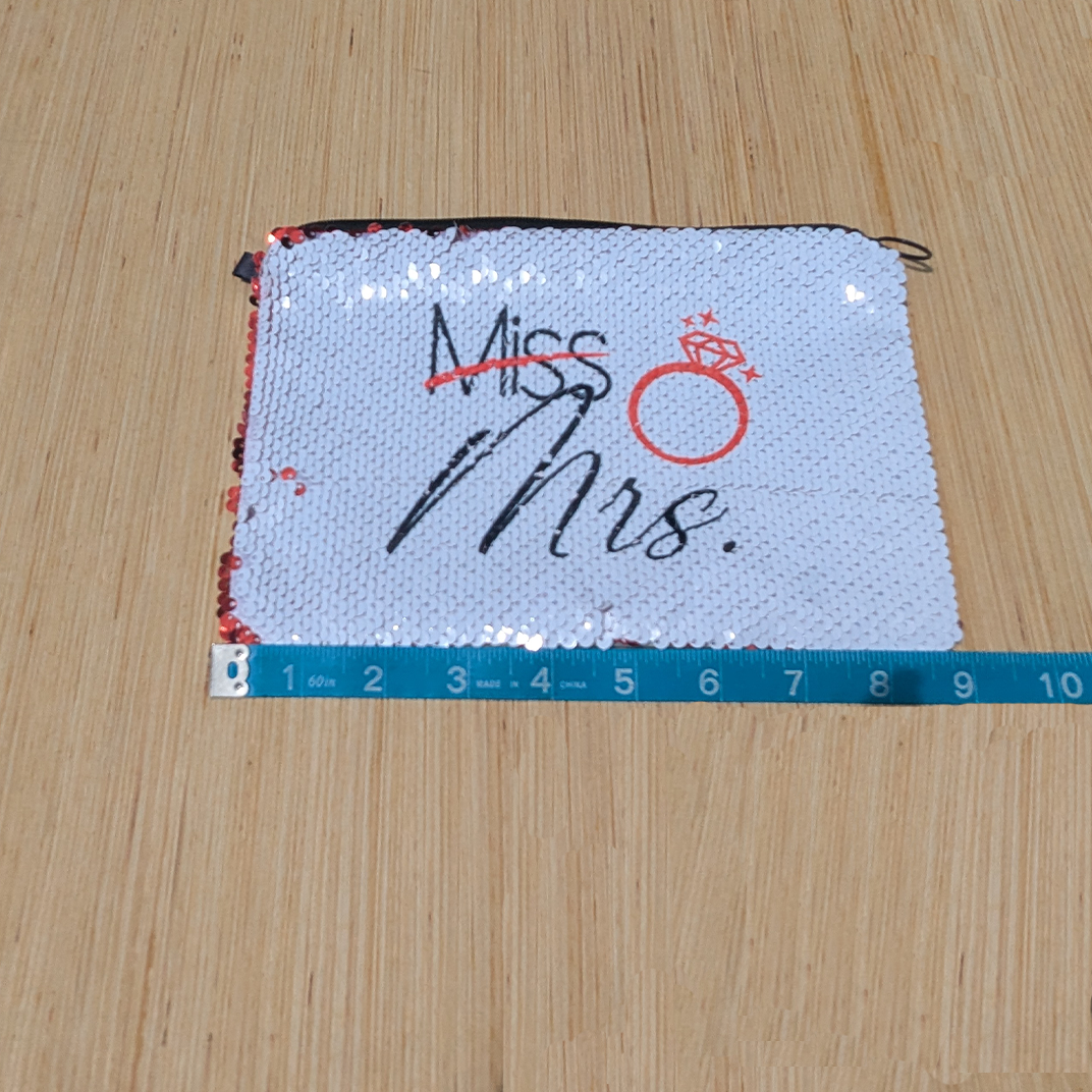 Miss to Mrs Sequin Clutch Zipper Bag