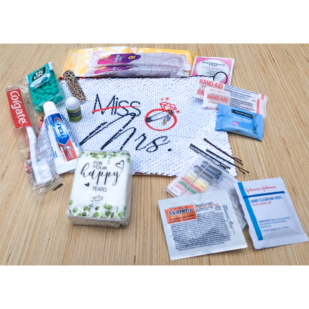 Miss to Mrs Sequin Emergency Kit Bride's Wedding Day Bag