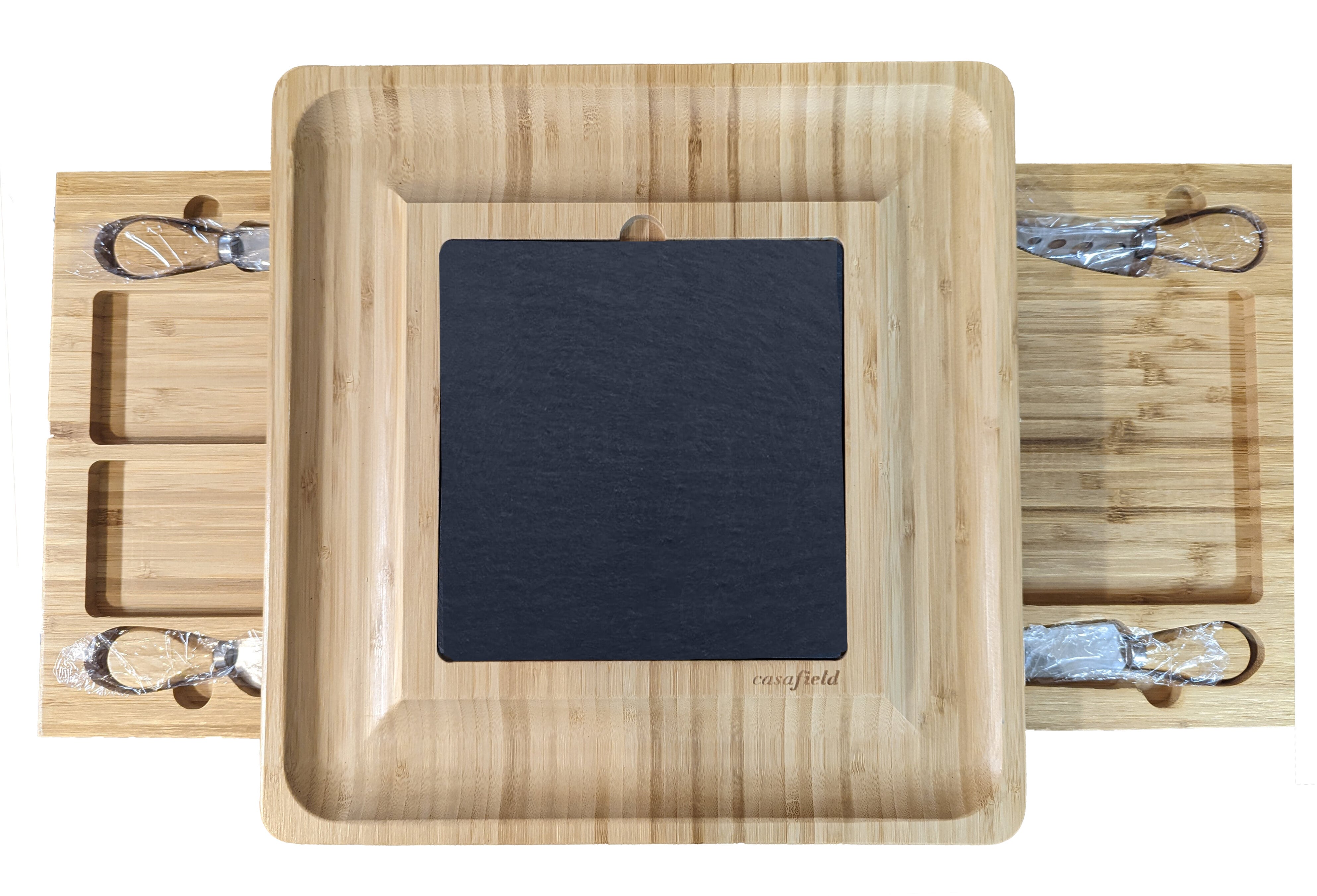 14x14 Bamboo & Slate Cheese board / Serving Tray