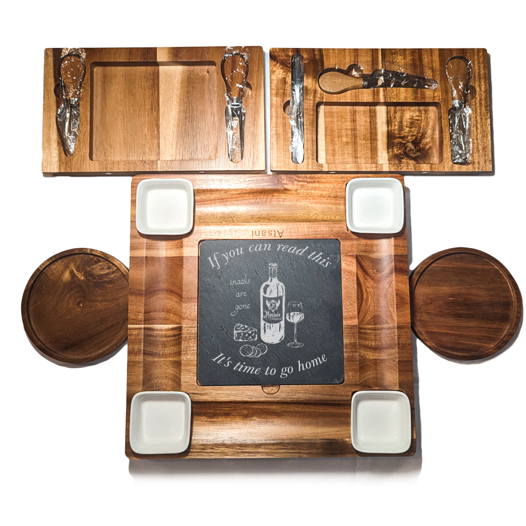 13x13 Acacia Wood Cheese Board set/Charcuterie