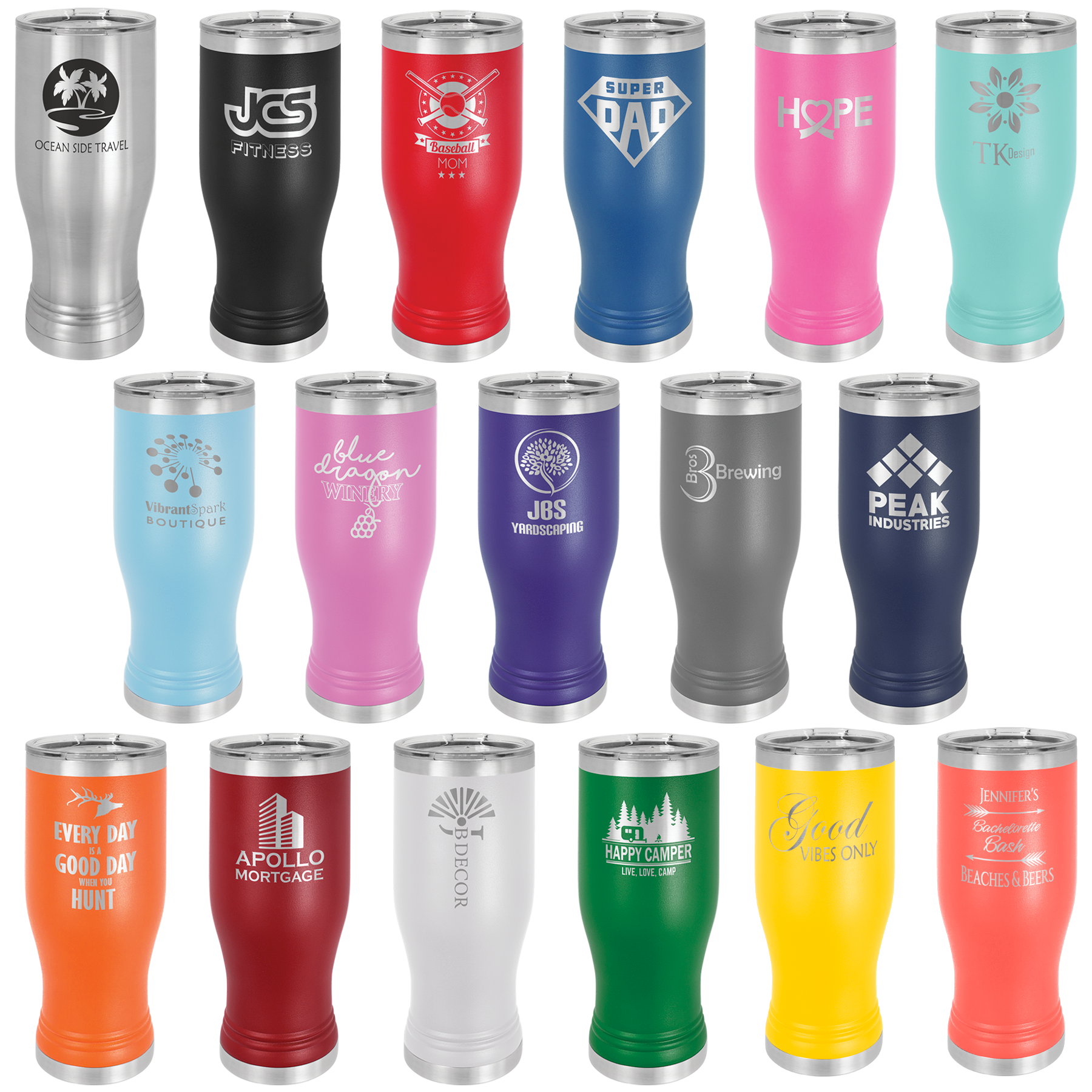 20 oz Stainless Steel Polar Camel Pilsner with Lid